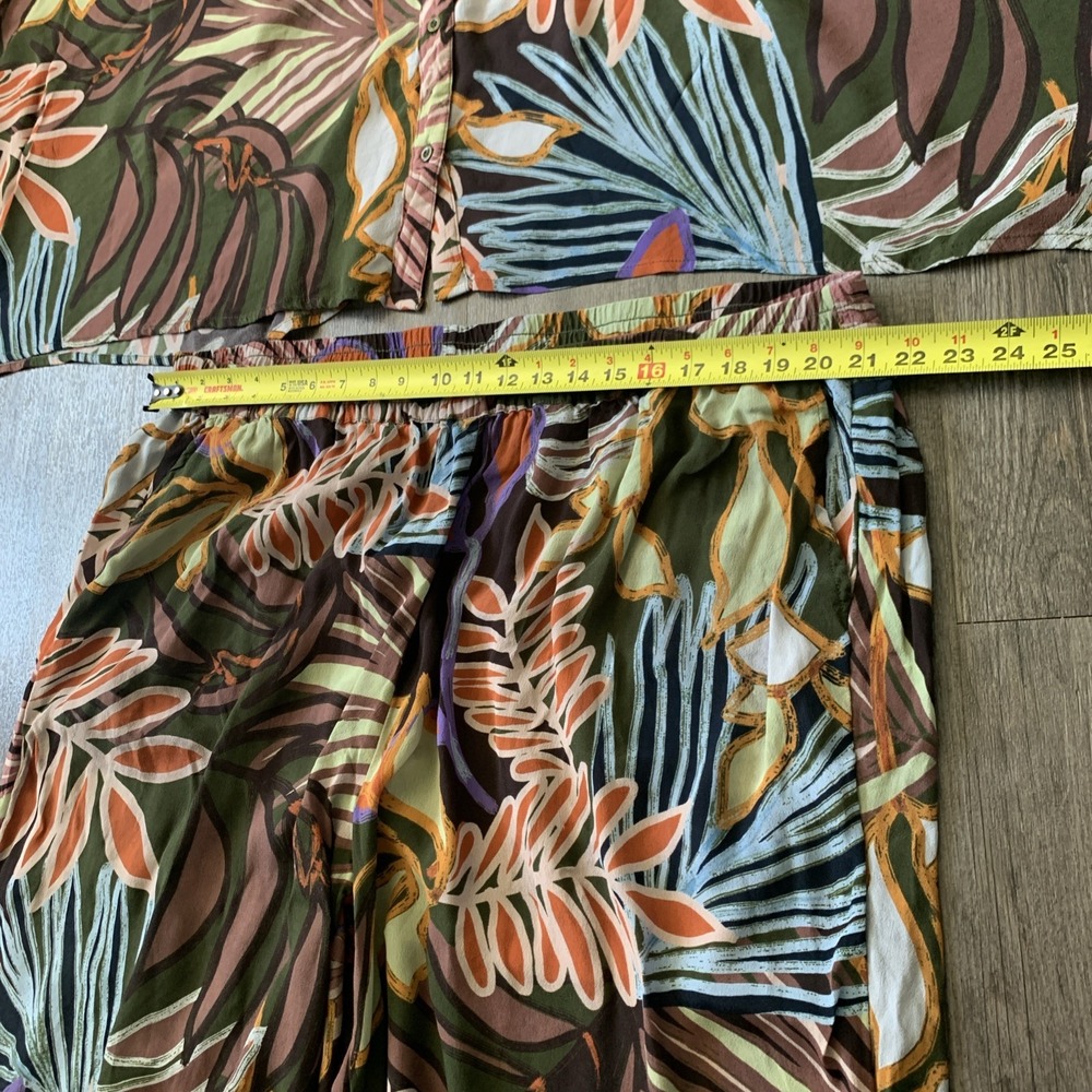 Ulla Popken Plus Size 24/26 Tropical Print Top and Pants Set Multicolor 2830 - Picture 11 of 14